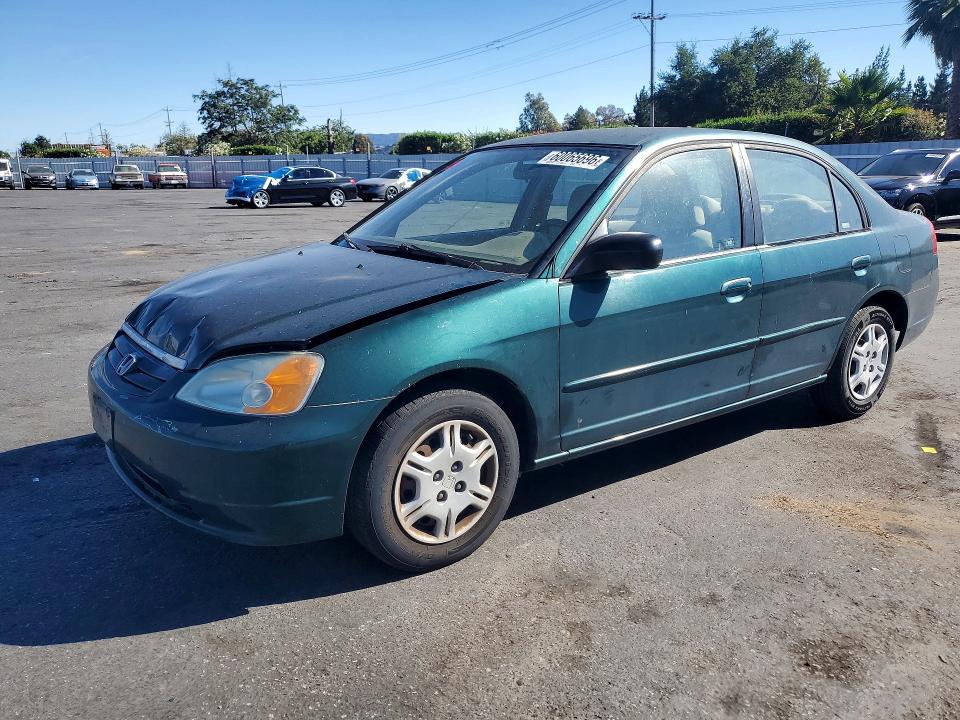 2002 Honda Civic მანქანა იყიდება აუქციონზე, vin: 2HGES16562H543846, აუქციონის ნომერი: 60065696