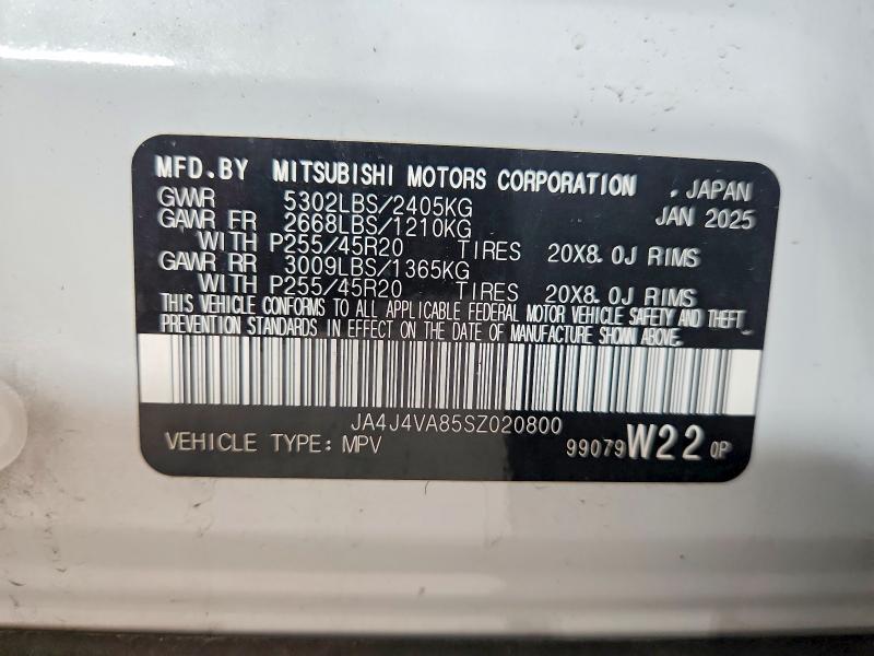 Aukcja sprzedaży 2025 Mitsubishi Outlander, vin: JA4J4VA85SZ020800, numer aukcji: 62857456