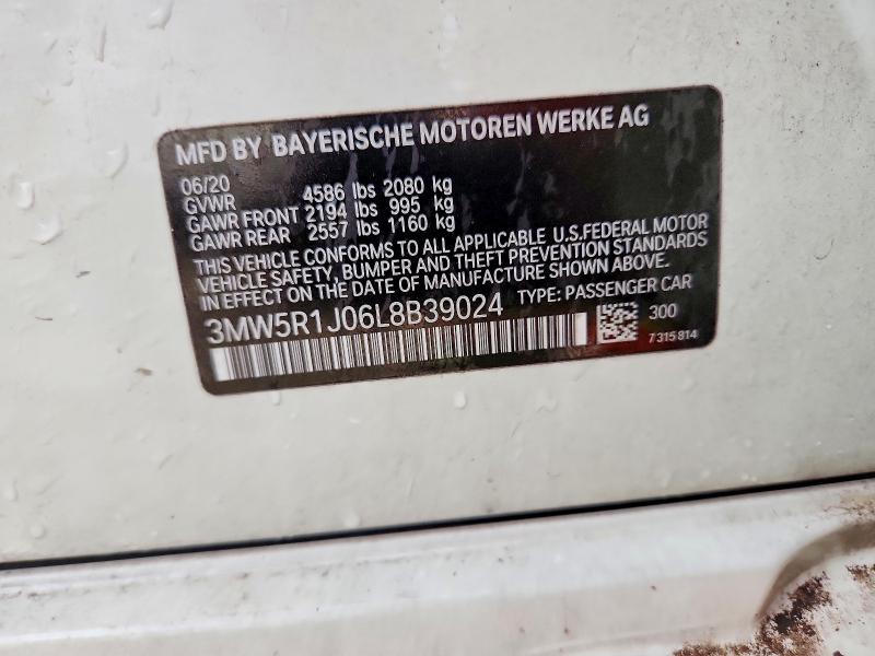 Auction sale of the 2020 Bmw 330i, vin: 3MW5R1J06L8B39024, lot number: 61172796