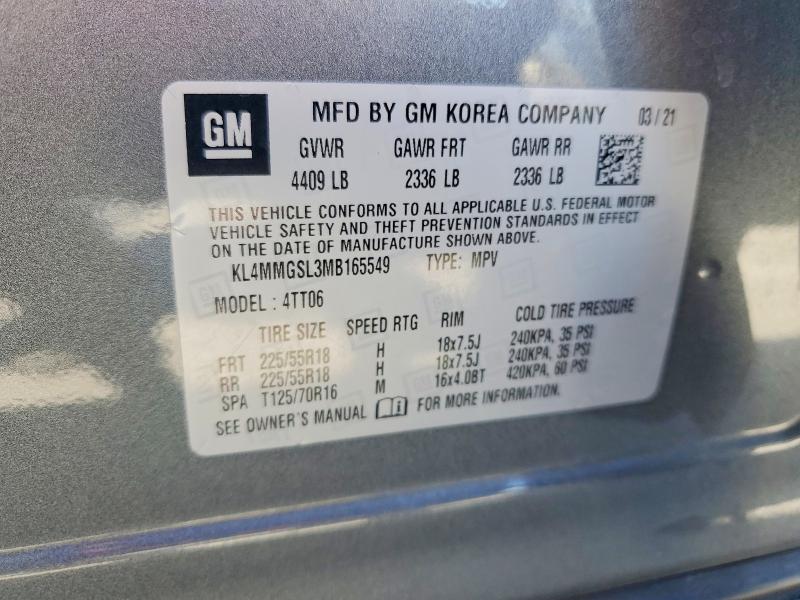 Продажа на аукционе авто 2021 Buick Encore Gx, vin: KL4MMGSL3MB165549, номер лота: 59722316