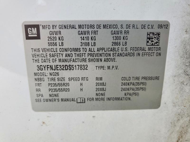 Продажа на аукционе авто 2013 Cadillac Srx, vin: 3GYFNJE32DS517832, номер лота: 58987446
