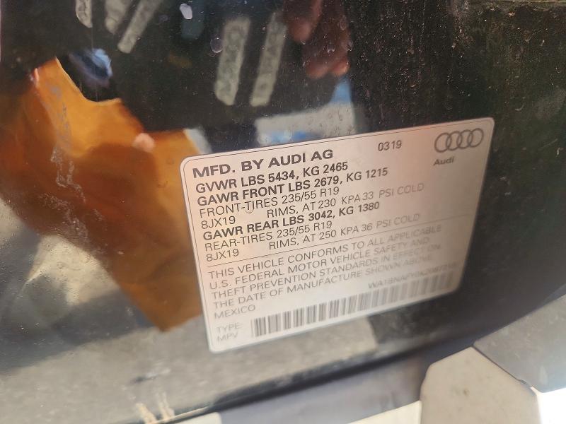Продаж на аукціоні авто 2019 Audi Q5, vin: WA1BNAFY0K2087218, номер лоту: 61916386