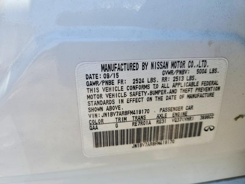 Продажа на аукционе авто 2015 Infiniti Q50, vin: JN1BV7AR8FM419170, номер лота: 62714106