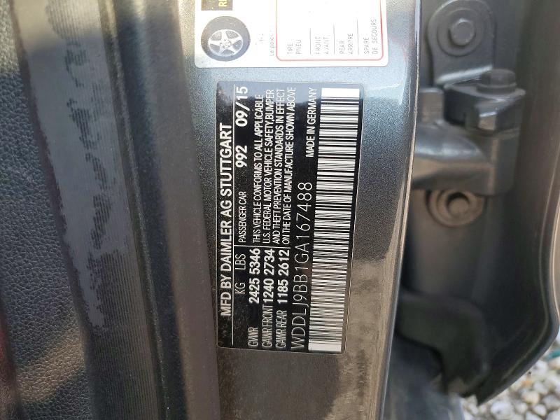 2016 Mercedes-benz Cls მანქანა იყიდება აუქციონზე, vin: WDDLJ9BB1GA167488, აუქციონის ნომერი: 61874036