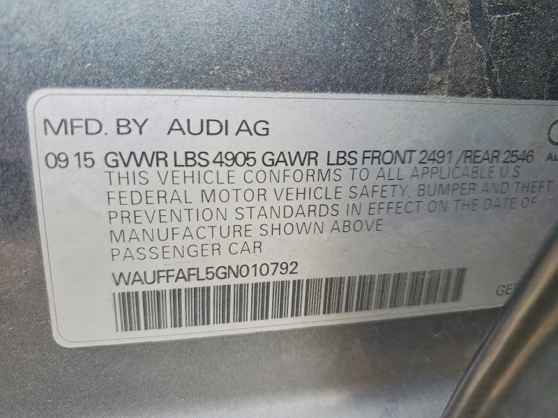 Продаж на аукціоні авто 2016 Audi A4, vin: WAUFFAFL5GN010792, номер лоту: 60473466
