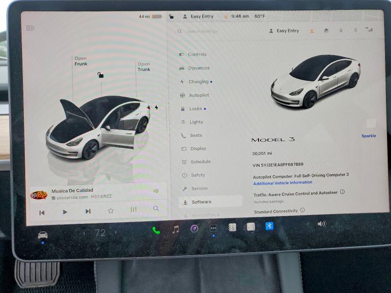 Aukcja sprzedaży 2023 Tesla Model 3, vin: 5YJ3E1EA8PF687889, numer aukcji: 60294466