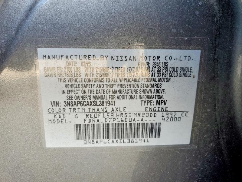 Продажа на аукционе авто 2025 Nissan Kicks, vin: 3N8AP6CAXSL381941, номер лота: 62328636