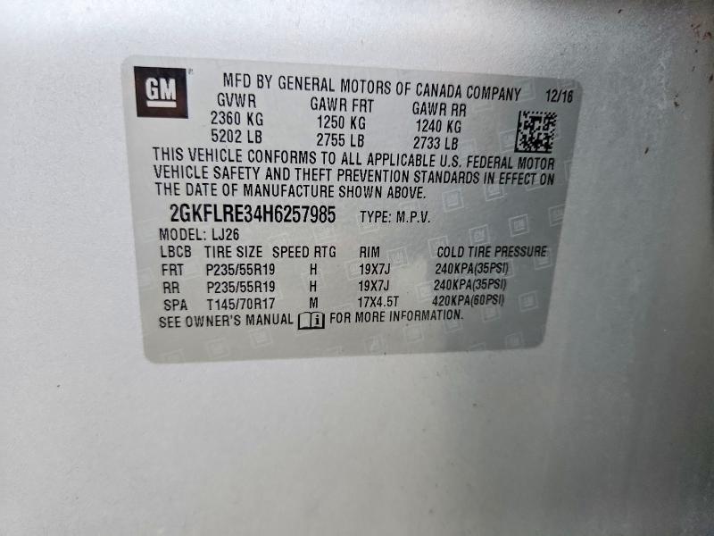 Продаж на аукціоні авто 2017 Gmc Terrain, vin: 2GKFLRE34H6257985, номер лоту: 62201586