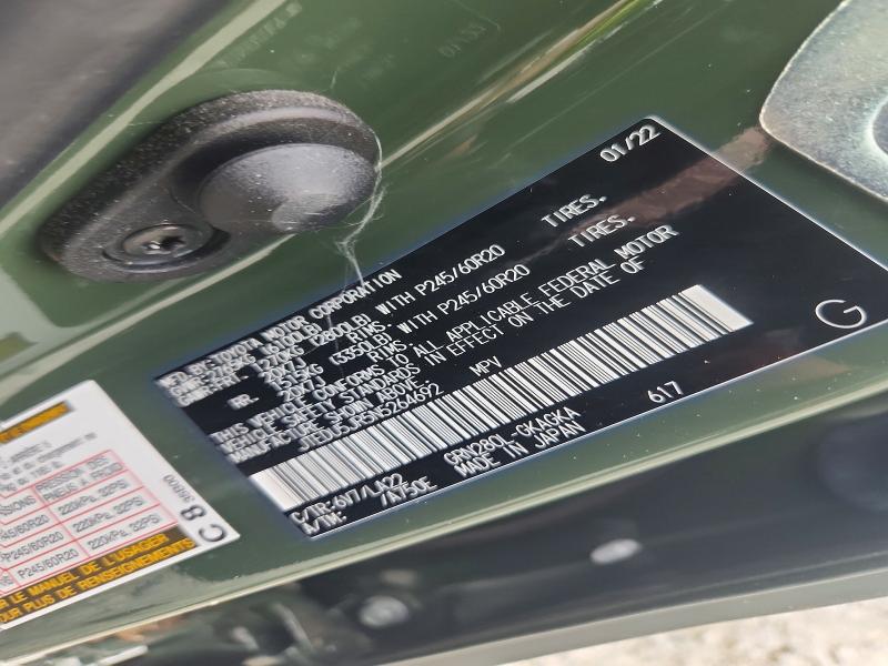2022 Toyota 4runner მანქანა იყიდება აუქციონზე, vin: JTEDU5JR5N5264692, აუქციონის ნომერი: 60125886