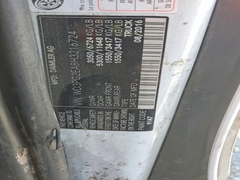 61726406 :رقم المزاد ، WD3PG2EA8H3216724 vin ، 2017 Mercedes-benz Metris مزاد بيع
