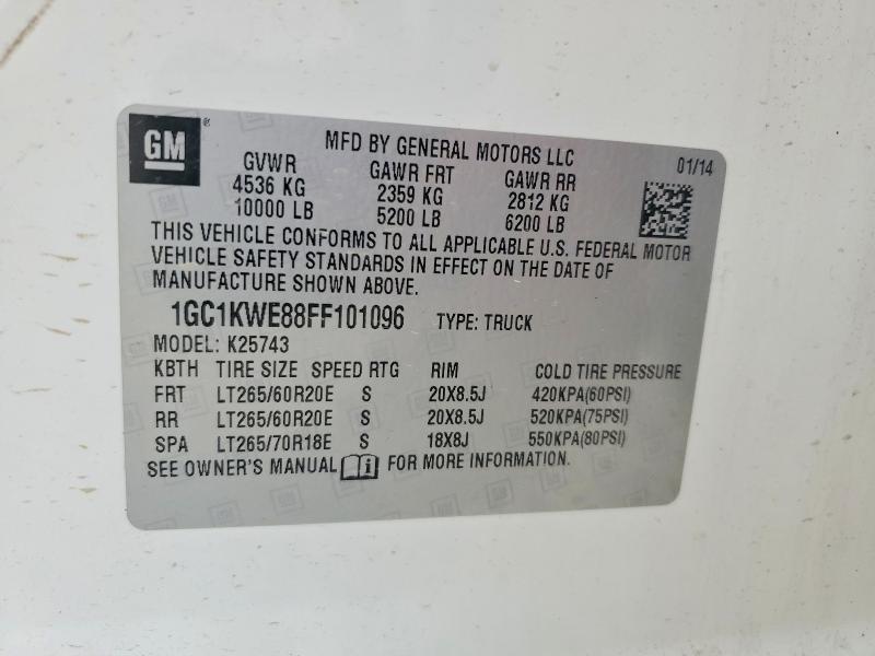 Aukcja sprzedaży 2015 Chevrolet Silverado, vin: 1GC1KWE88FF101096, numer aukcji: 61899286