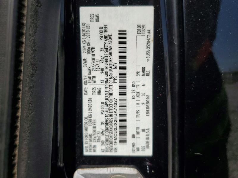 Aukcja sprzedaży 2014 Ford Escape, vin: 1FMCU0JX2EUA74027, numer aukcji: 62748046