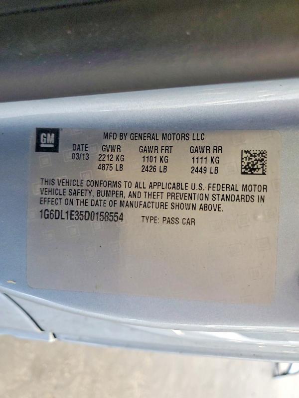 58082776 :رقم المزاد ، 1G6DL1E35D0158554 vin ، 2013 Cadillac Cts مزاد بيع