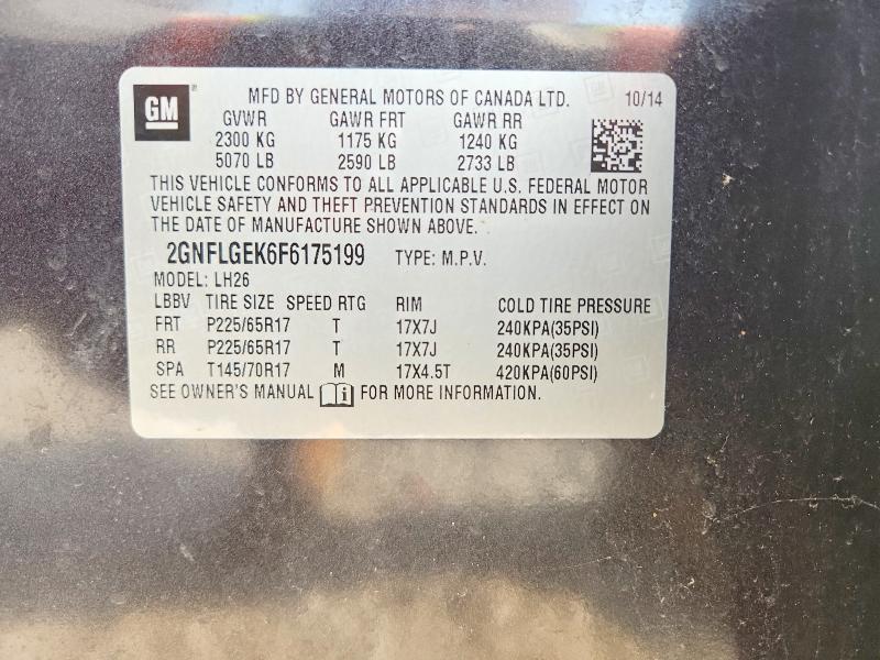 Продажа на аукционе авто 2015 Chevrolet Equinox, vin: 2GNFLGEK6F6175199, номер лота: 58487116