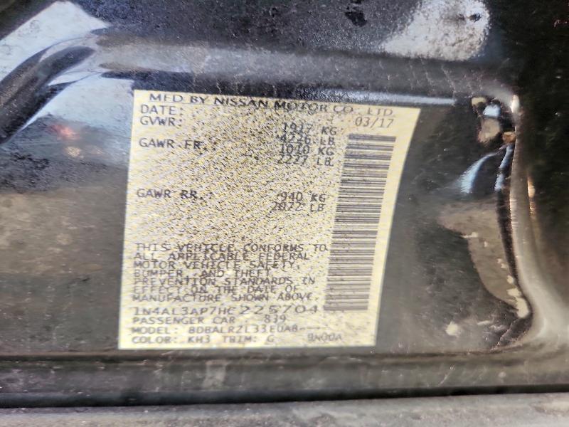 60791766 :رقم المزاد ، 1N4AL3AP7HC225704 vin ، 2017 Nissan Altima مزاد بيع