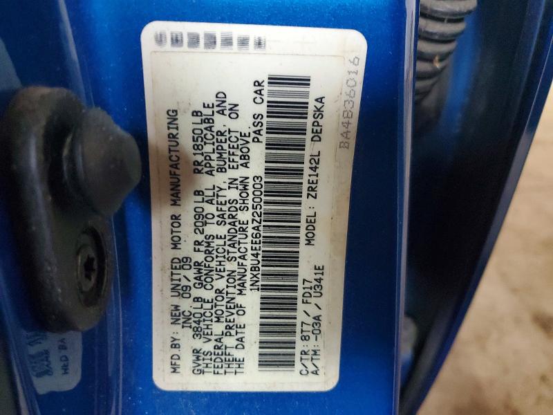 Aukcja sprzedaży 2010 Toyota Corolla, vin: 1NXBU4EE6AZ250003, numer aukcji: 60366196