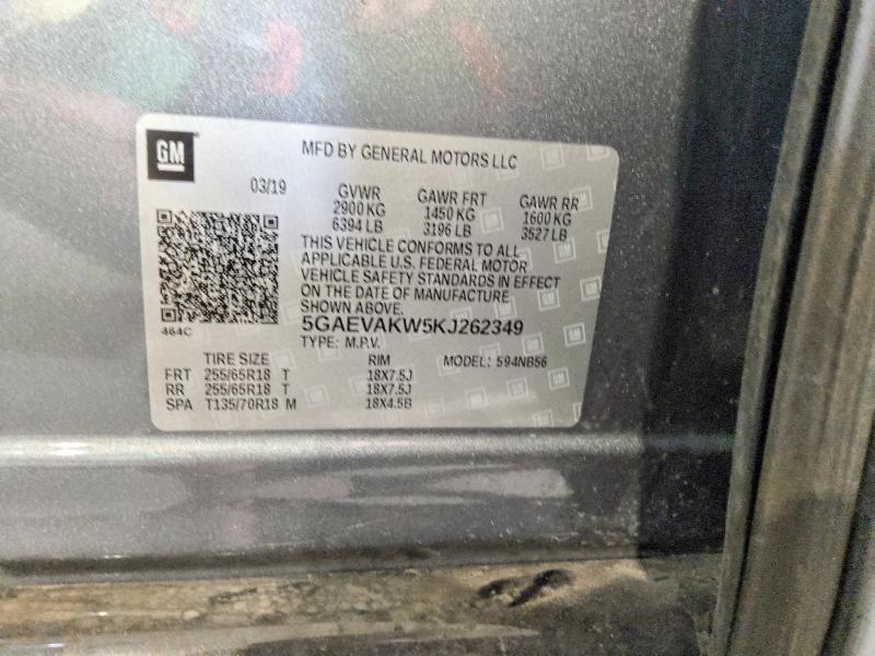 Aukcja sprzedaży 2019 Buick Enclave, vin: 5GAEVAKW5KJ262349, numer aukcji: 62109246