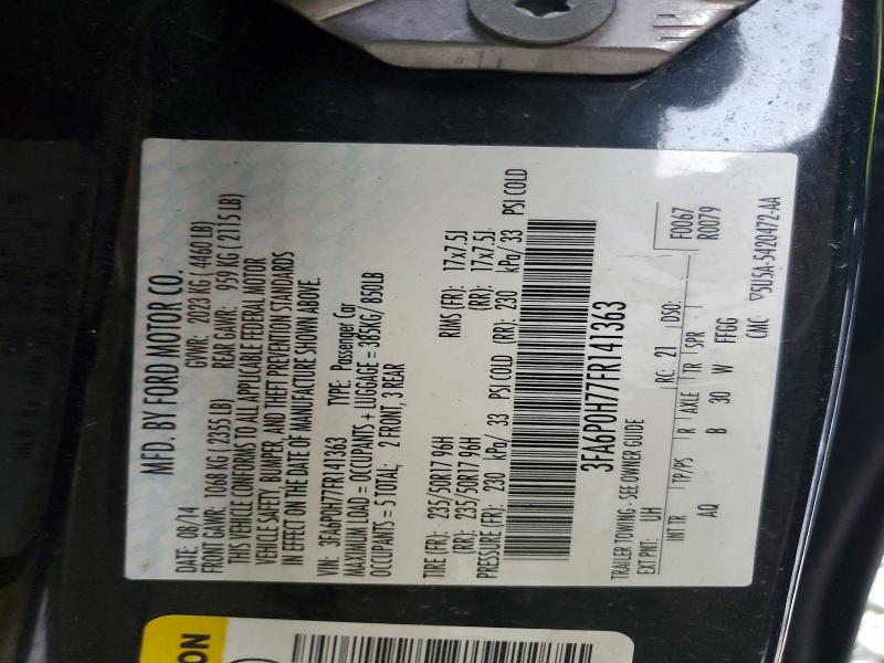 2015 Ford Fusion მანქანა იყიდება აუქციონზე, vin: 3FA6P0H77FR141363, აუქციონის ნომერი: 97684885