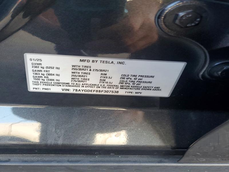 Aukcja sprzedaży 2025 Tesla Model Y, vin: 7SAYGDEF8SF307538, numer aukcji: 61692926