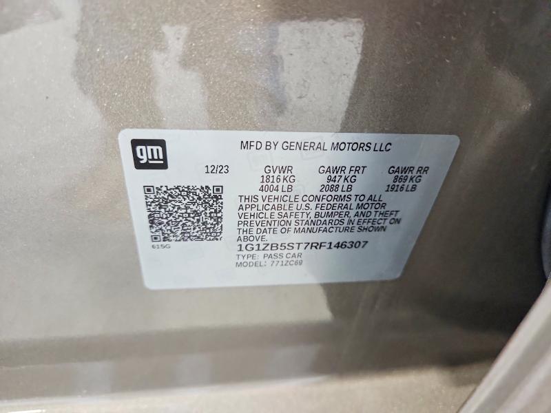 62820496 :رقم المزاد ، 1G1ZB5ST7RF146307 vin ، 2024 Chevrolet Malibu مزاد بيع
