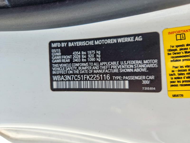 Aukcja sprzedaży 2015 Bmw 428, vin: WBA3N7C51FK225116, numer aukcji: 60807396