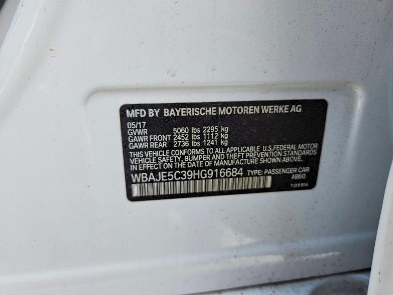 Продаж на аукціоні авто 2017 Bmw 540, vin: WBAJE5C39HG916684, номер лоту: 59348066