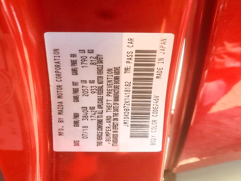 Продажа на аукционе авто 2019 Mazda Cx-3, vin: JM1DKDB72K1418182, номер лота: 62794826