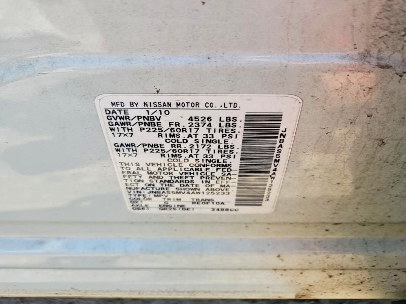 Продажа на аукционе авто 2010 Nissan Rogue, vin: JN8AS5MV4AW125233, номер лота: 60791046