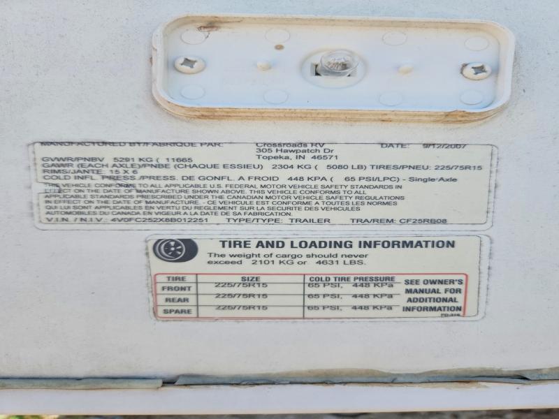 58654856 :رقم المزاد ، 4V0FC252X8B012251 vin ، 2008 Cross Roads Unknown مزاد بيع