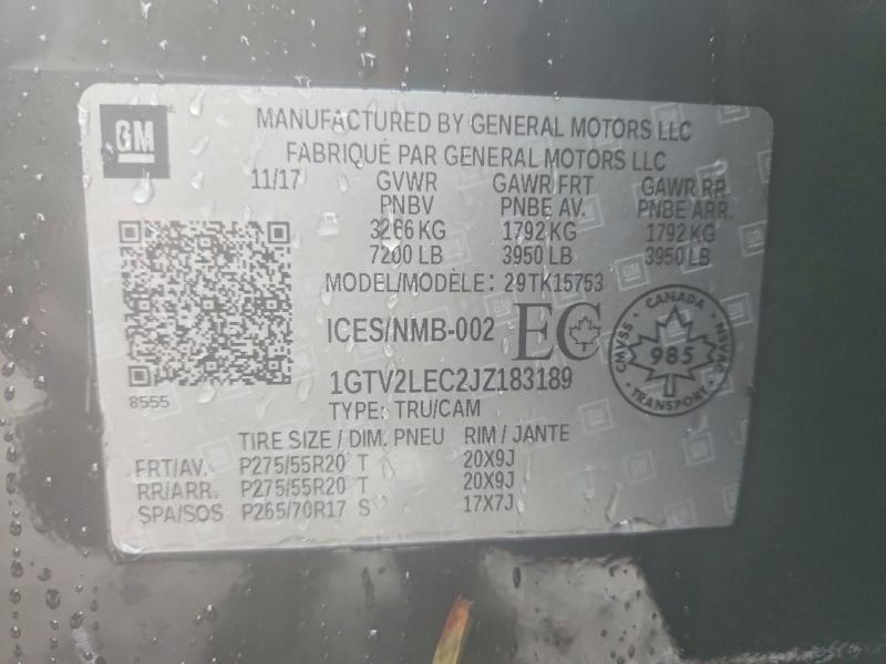 Продаж на аукціоні авто 2018 Gmc Sierra, vin: 1GTV2LEC2JZ183189, номер лоту: 61962036