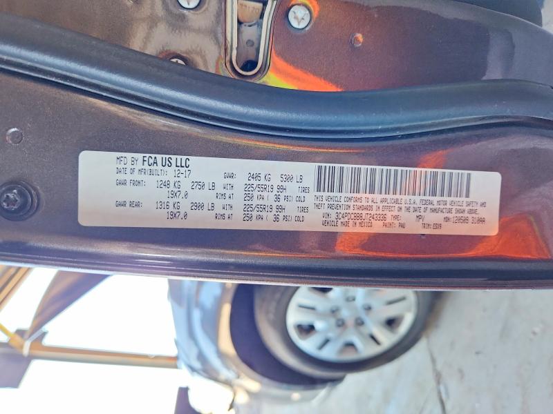 2018 Dodge Journey მანქანა იყიდება აუქციონზე, vin: 3C4PDCBB8JT243336, აუქციონის ნომერი: 62544586