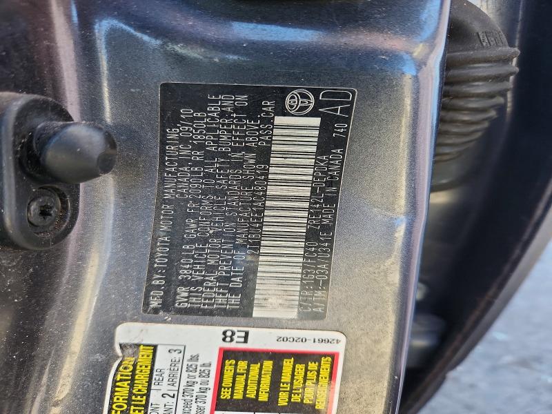 59366516 :رقم المزاد ، 2T1BU4EE1AC480419 vin ، 2010 Toyota Corolla مزاد بيع