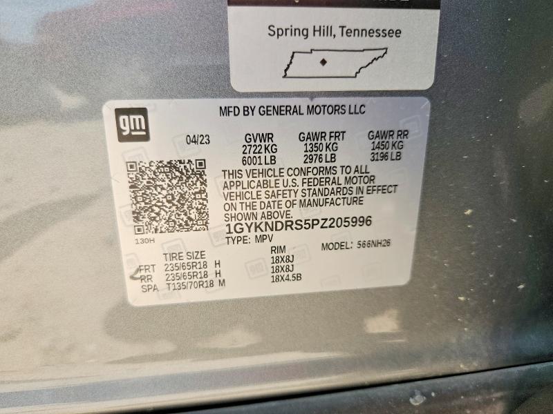 60690696 :رقم المزاد ، 1GYKNDRS5PZ205996 vin ، 2023 Cadillac Xt5 مزاد بيع