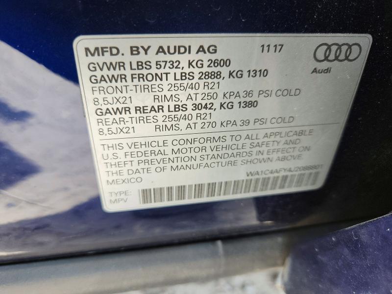 63013396 :رقم المزاد ، WA1C4AFY4J2088801 vin ، 2018 Audi Sq5 مزاد بيع