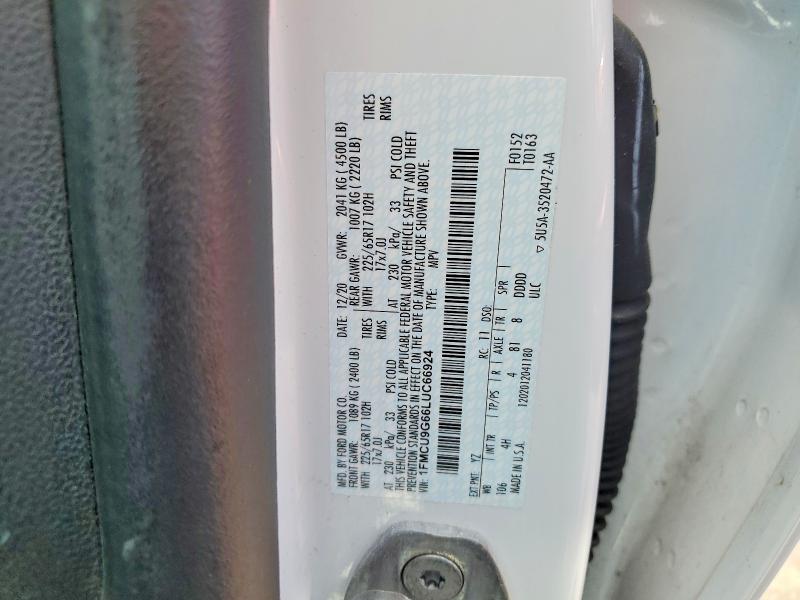 Продаж на аукціоні авто 2020 Ford Escape, vin: 1FMCU9G66LUC66924, номер лоту: 59303436