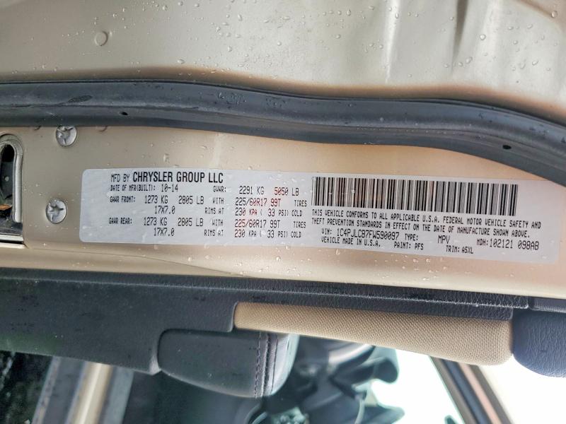 Auction sale of the 2015 Jeep Cherokee, vin: 1C4PJLCB7FW590097, lot number: 60872596