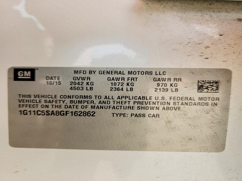 Продаж на аукціоні авто 2016 Chevrolet Malibu Limited, vin: 1G11C5SA8GF162862, номер лоту: 61067126