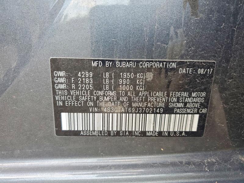 Продажа на аукционе авто 2018 Subaru Impreza, vin: 4S3GTAT69J3702149, номер лота: 61760606