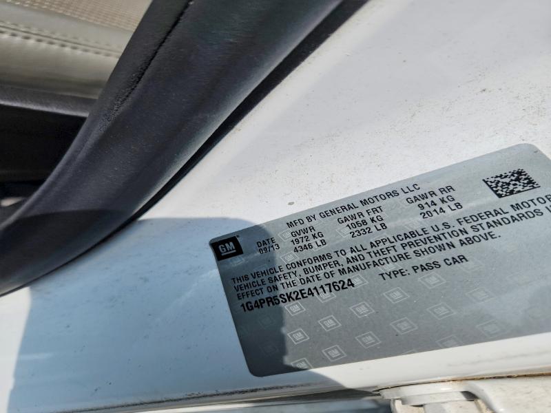 61756516 :رقم المزاد ، 1G4PR5SK2E4117624 vin ، 2014 Buick Verano مزاد بيع