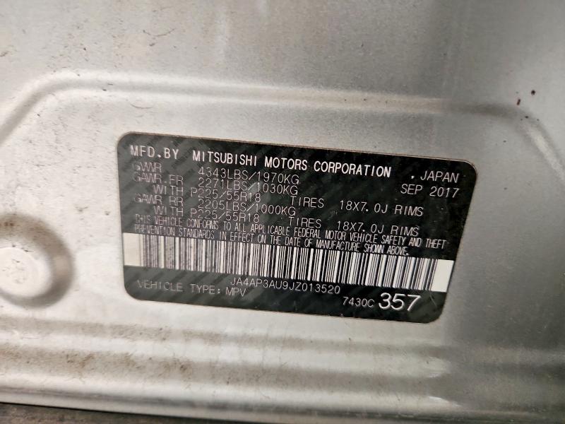 61346716 :رقم المزاد ، JA4AP3AU9JZ013520 vin ، 2018 Mitsubishi Outlander Sport مزاد بيع