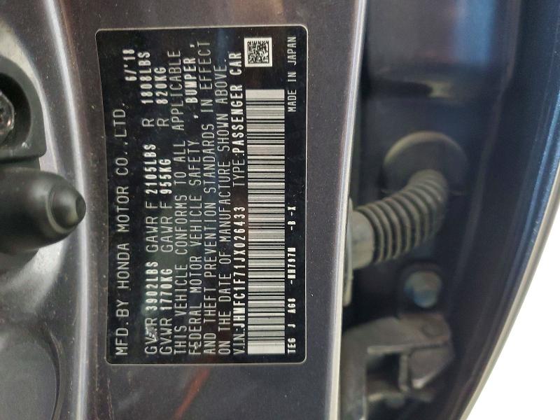 Продажа на аукционе авто 2018 Honda Civic, vin: JHMFC1F71JX026433, номер лота: 61591556