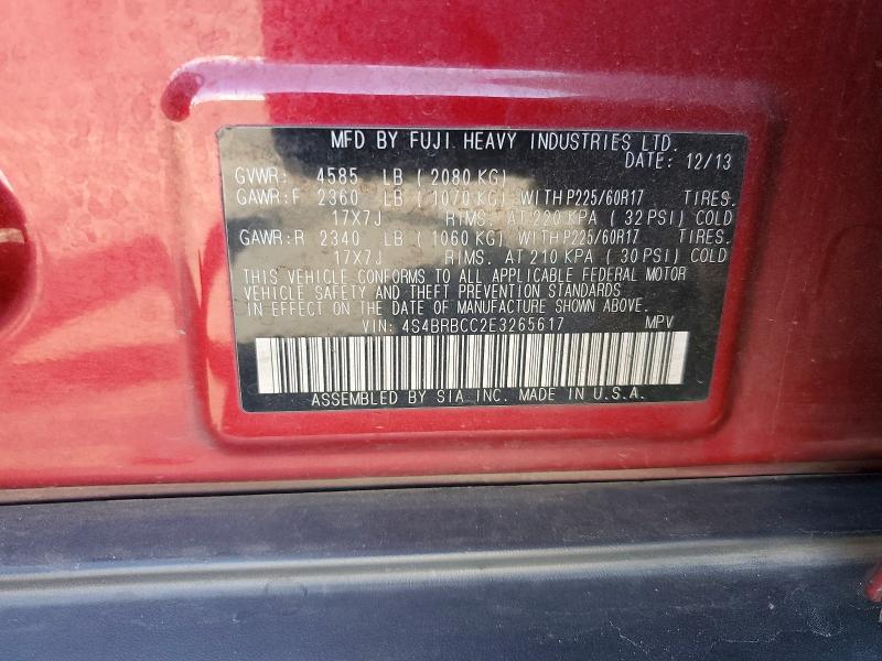Aukcja sprzedaży 2014 Subaru Outback, vin: 4S4BRBCC2E3265617, numer aukcji: 63373076