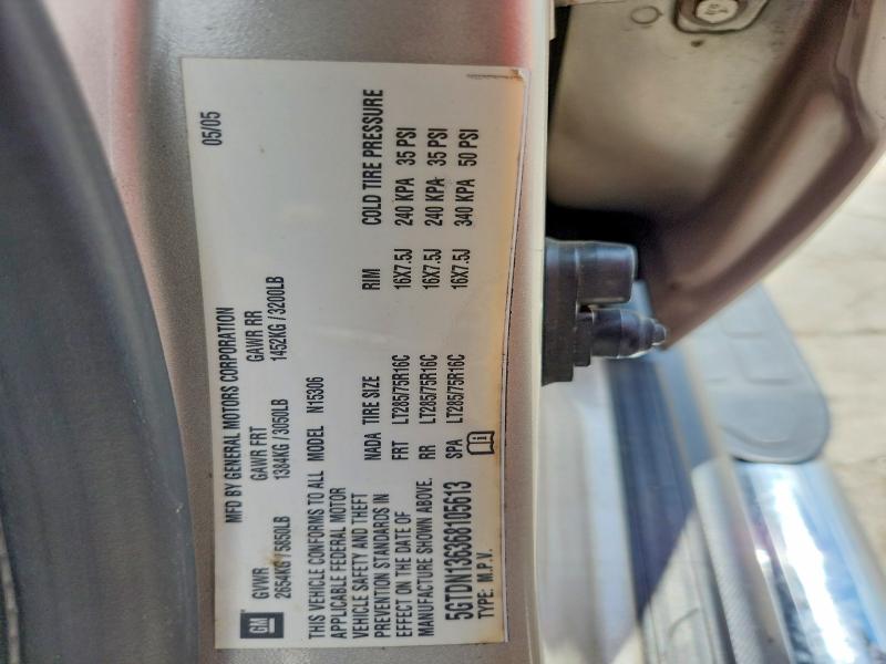 61521226 :رقم المزاد ، 5GTDN136368105613 vin ، 2006 Hummer H3 مزاد بيع