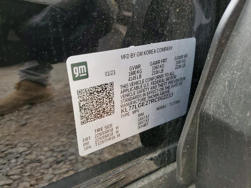 Aukcja sprzedaży 2024 Chevrolet Trax, vin: KL77LGE27RC002233, numer aukcji: 60615736