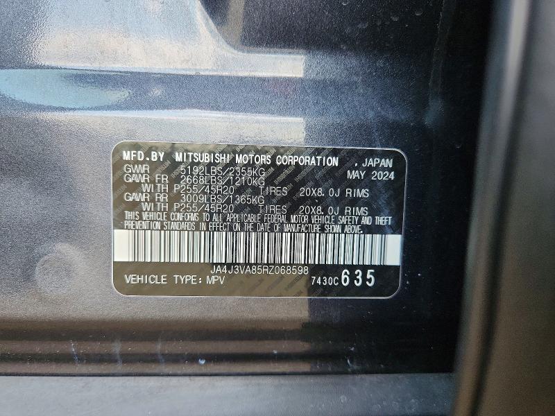 Продажа на аукционе авто 2024 Mitsubishi Outlander, vin: JA4J3VA85RZ068598, номер лота: 63035786