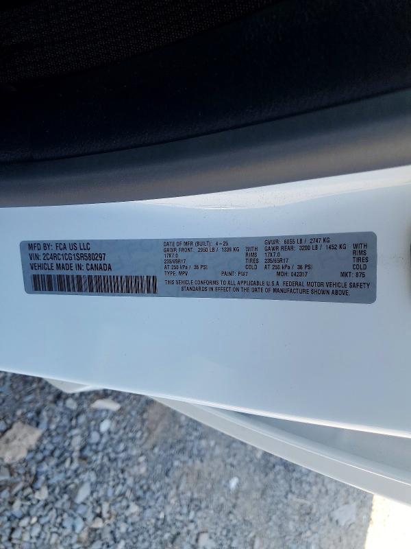 Aukcja sprzedaży 2025 Chrysler Voyager, vin: 2C4RC1CG1SR580297, numer aukcji: 62280416