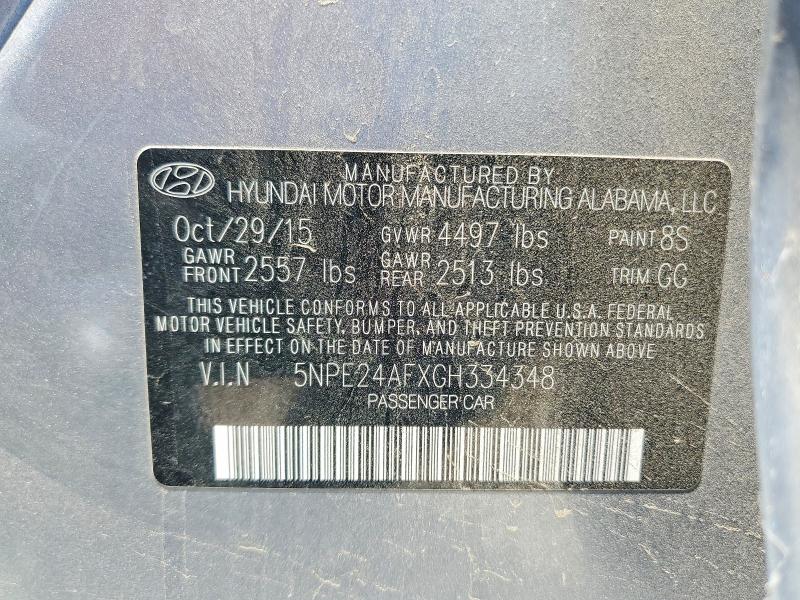 Aukcja sprzedaży 2016 Hyundai Sonata, vin: 5NPE24AFXGH334348, numer aukcji: 61880086