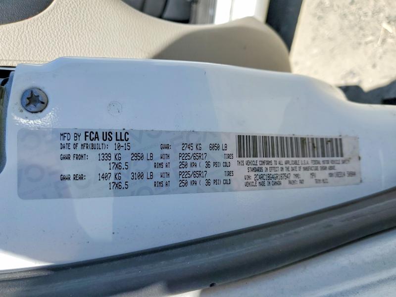 Продажа на аукционе авто 2016 Chrysler Town And Country, vin: 2C4RC1BG4GR187547, номер лота: 59921226