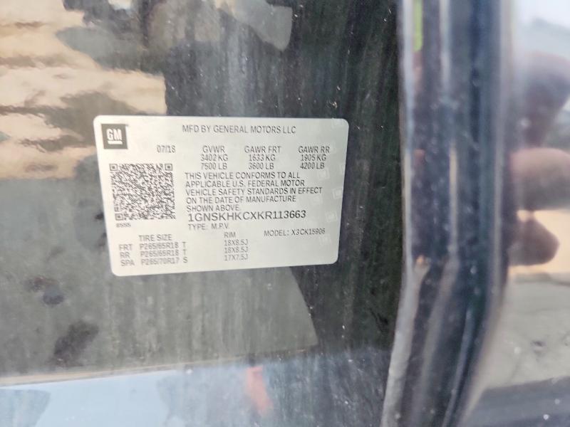 Aukcja sprzedaży 2019 Chevrolet Suburban, vin: 1GNSKHKCXKR113663, numer aukcji: 62434236