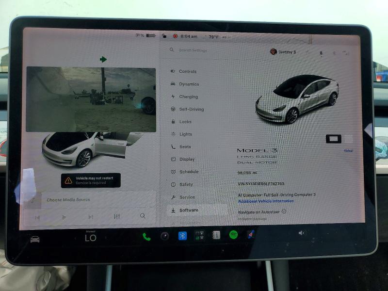 2020 Tesla Model 3 მანქანა იყიდება აუქციონზე, vin: 5YJ3E1EB6LF742763, აუქციონის ნომერი: 61829156